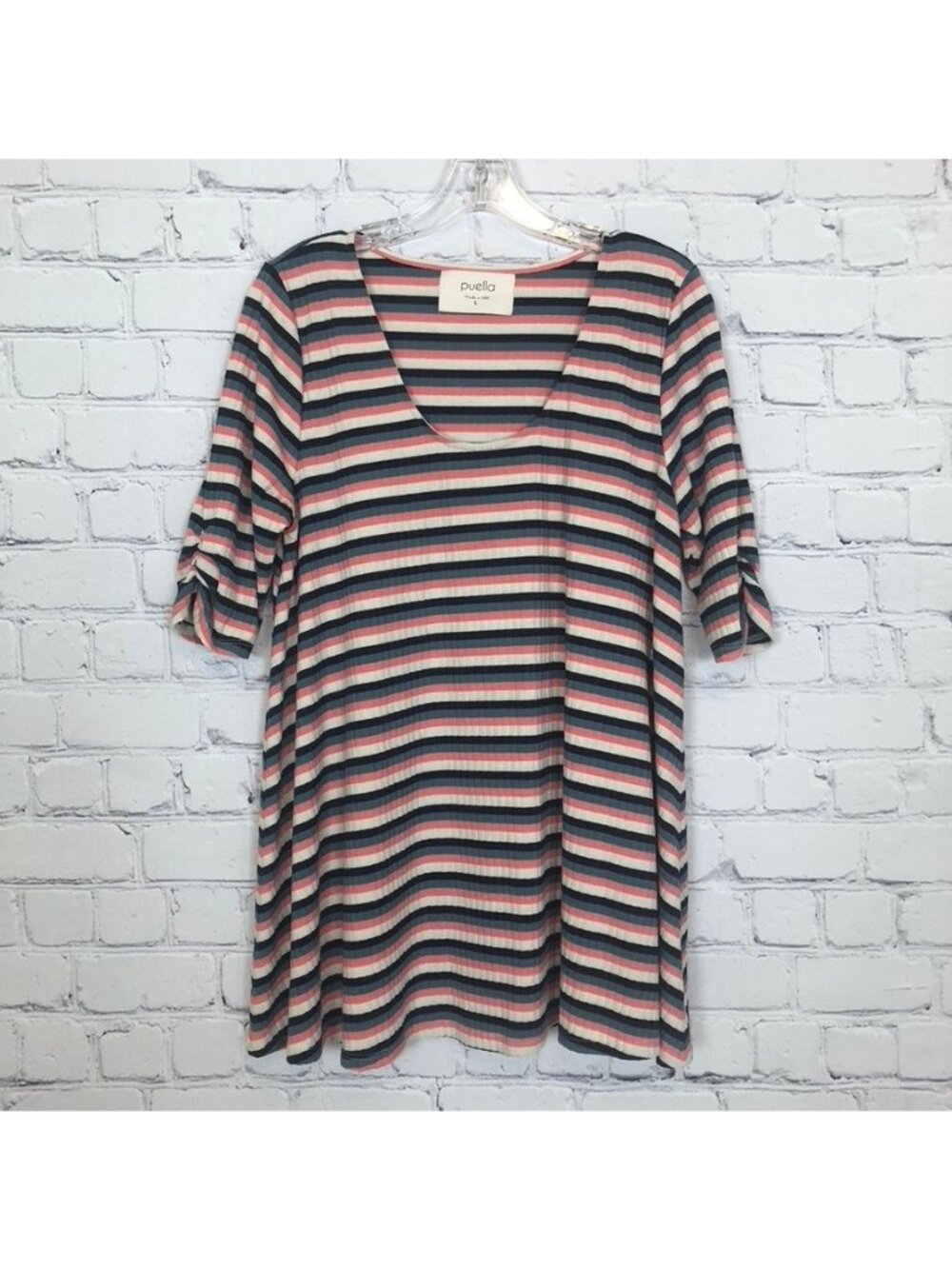 Puella Anthropologie Ribbed Knit Striped Tunic Size L